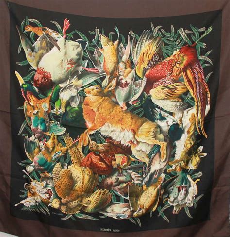 vintage hermes scarf forest and animals|vintage hermes scarf identification.